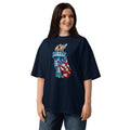 USA Liberty Ice Torch Unisex organic oversized high neck t-shirt — French Navy — front