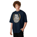 WTC NYC — Never Forget Unisex organic oversized high neck t-shirt — French Navy — front