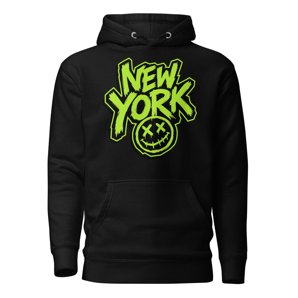 NY Smiles Unisex Hoodie — Black — front