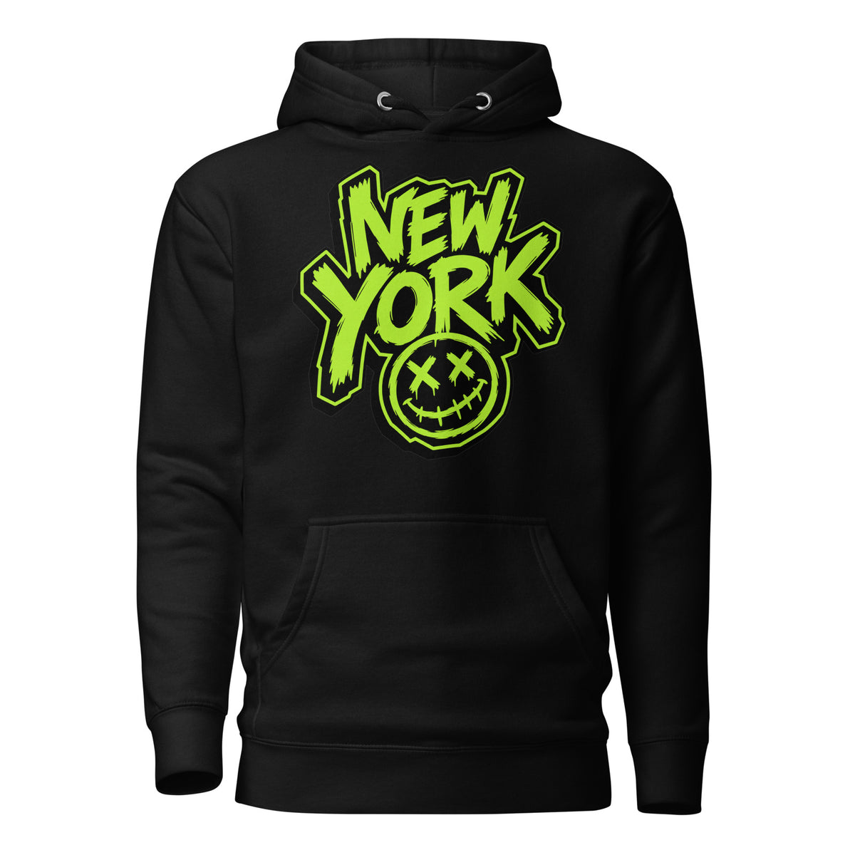 NY Smiles Unisex Hoodie — Black — front