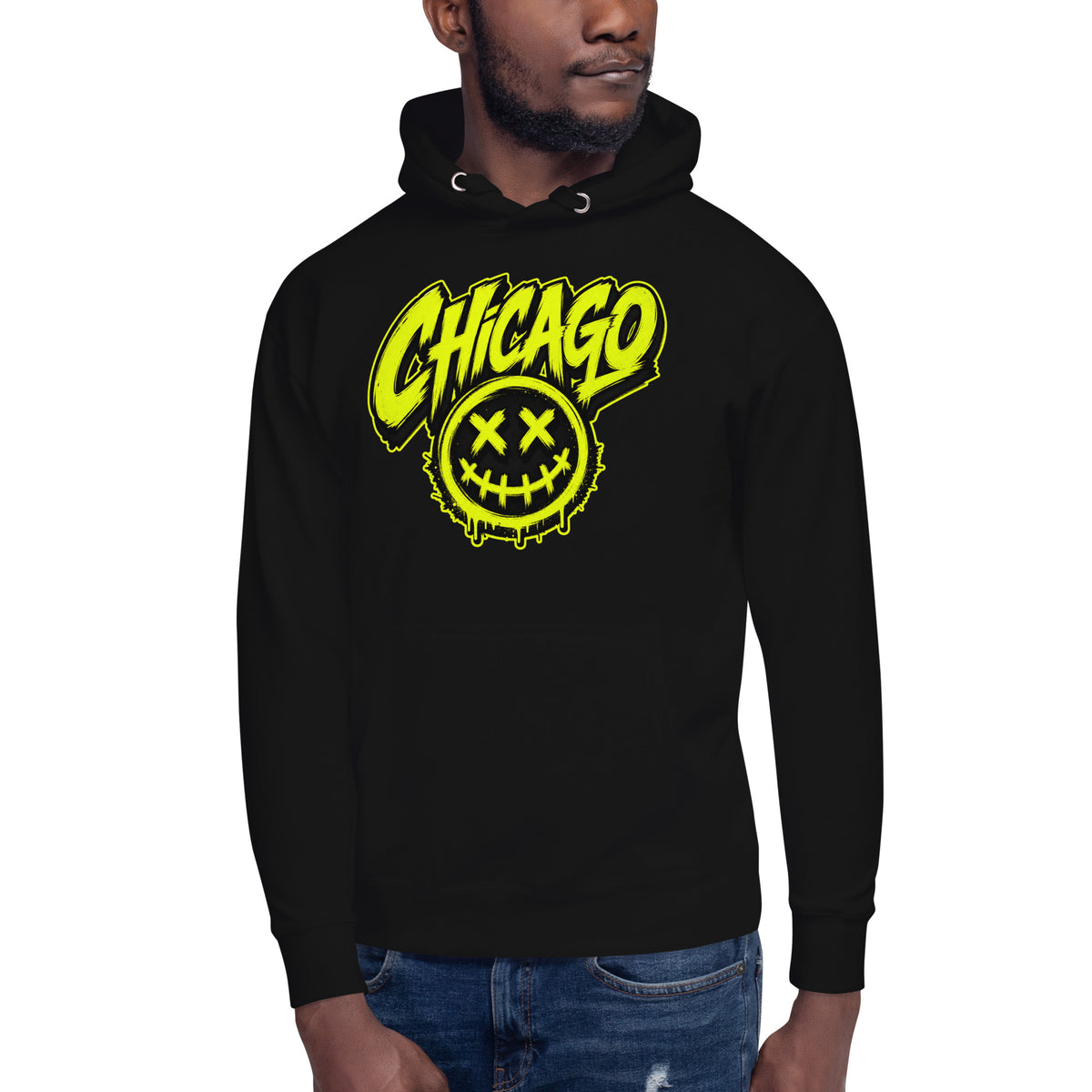 Chicago Smiles Unisex Hoodie — Black — front