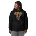 Elephant Face Maze Unisex Hoodie — Black — front