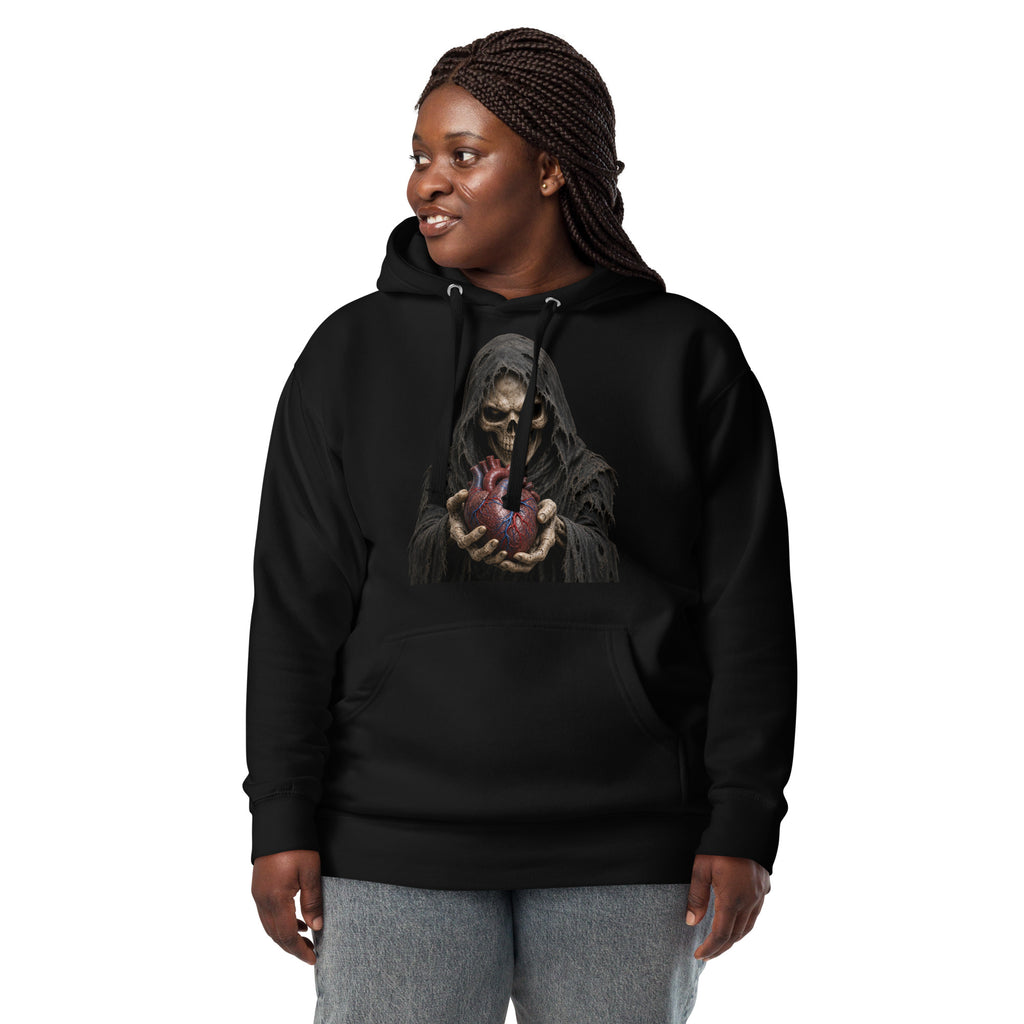 Have A Heart Skeleton Unisex Hoodie — Black — front