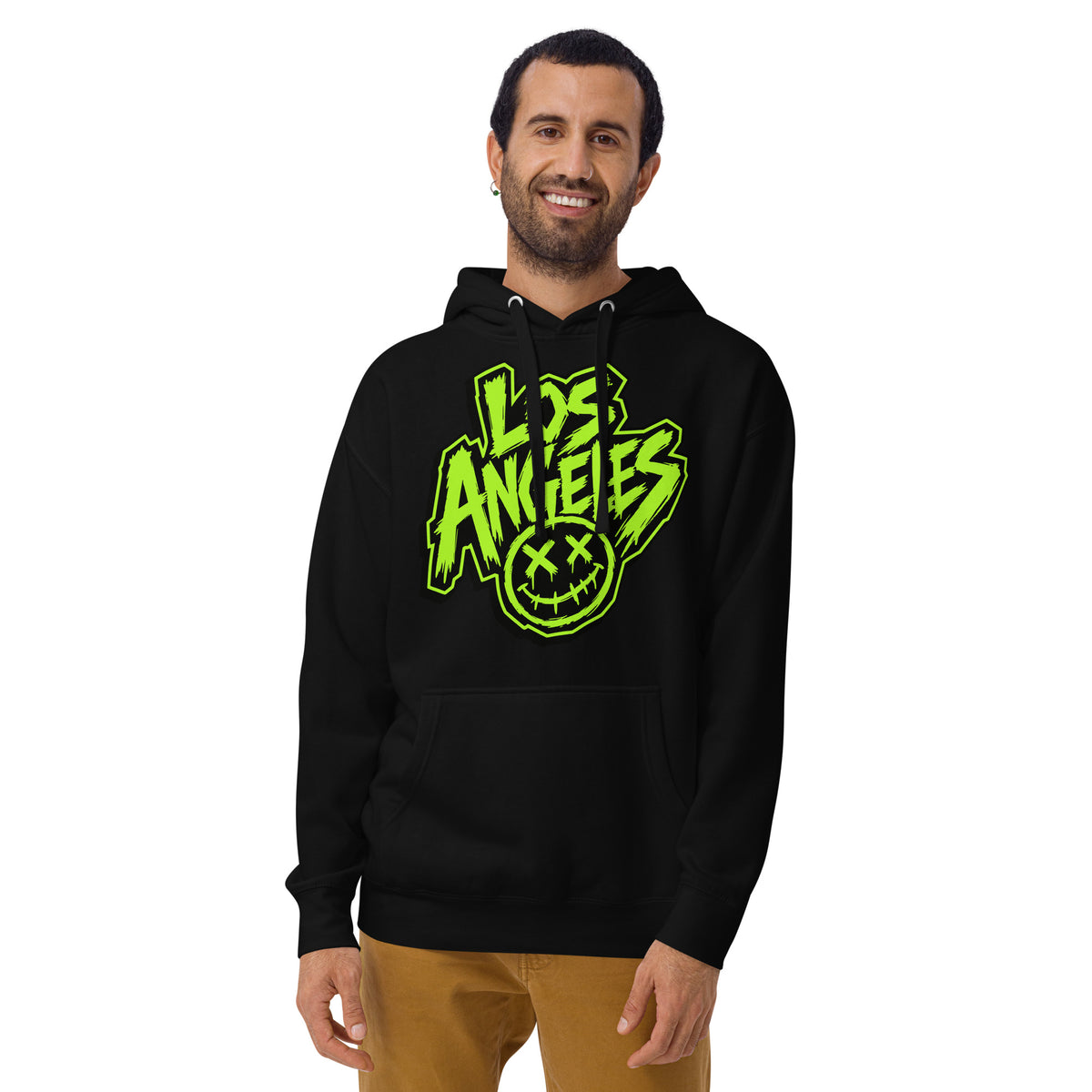 LA Smiles Unisex Hoodie — Black — front