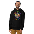Mardi Gras Masks Unisex Hoodie — Black — front