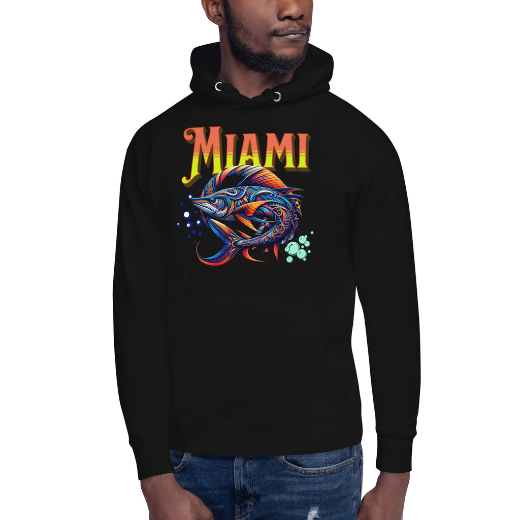 Miami Swordfish Unisex Hoodie — Black — front