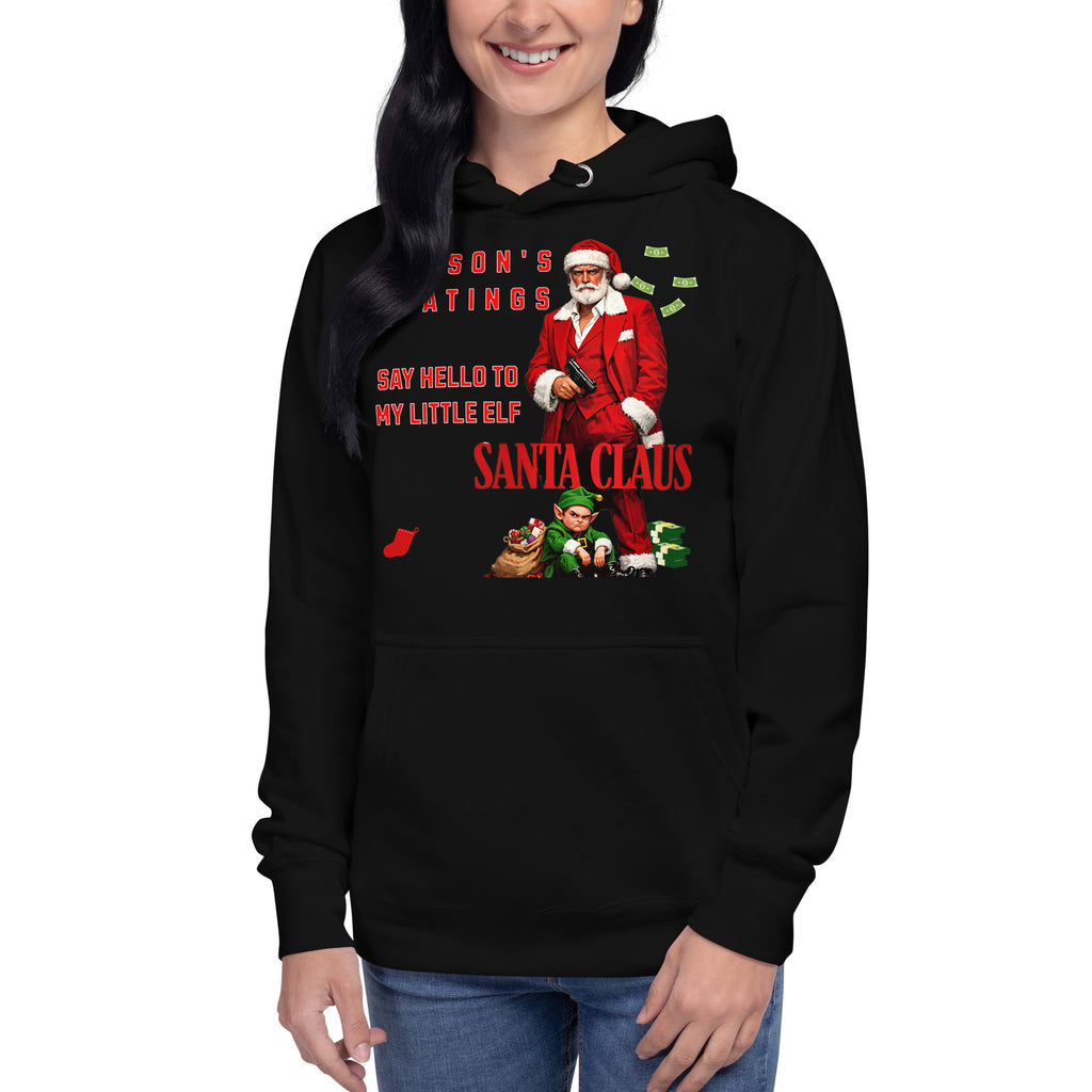 Santa Santana Unisex Hoodie — Black — front