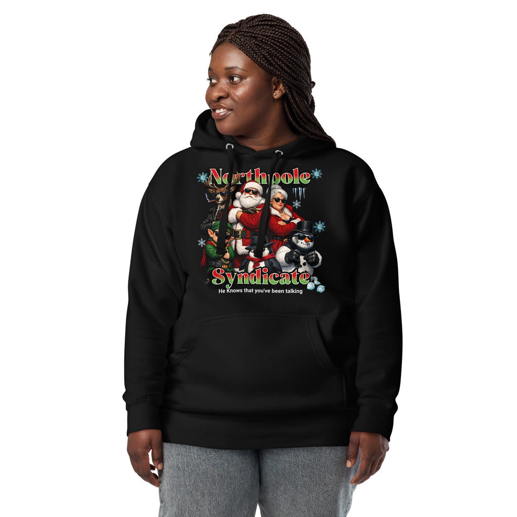 Santa’s Xmas Crew Unisex Hoodie — Black — front