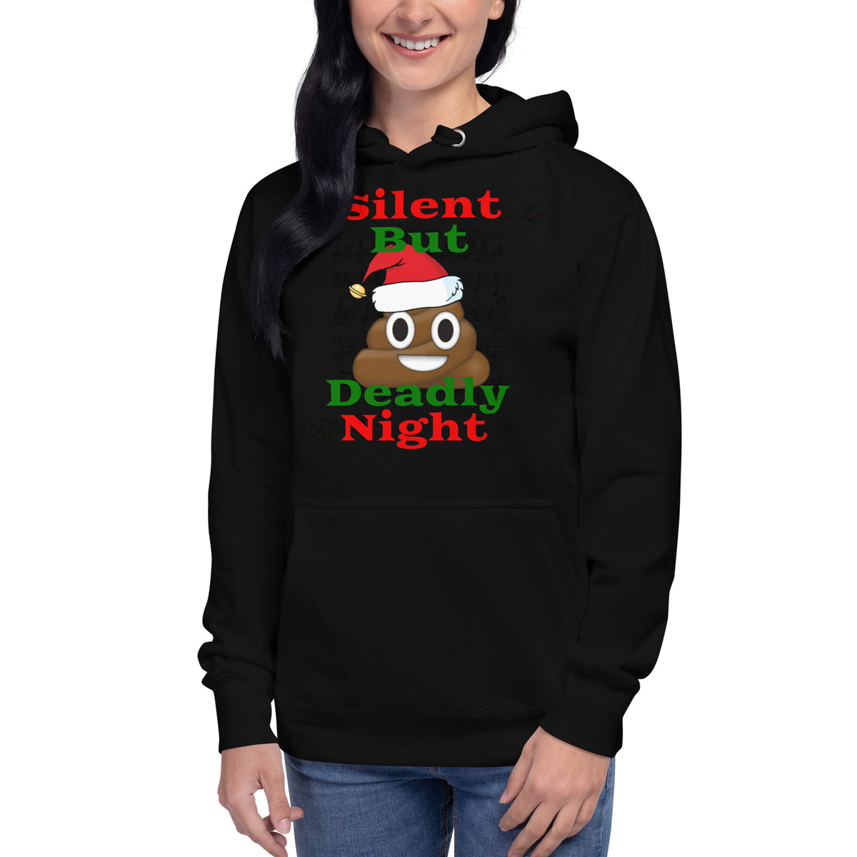 Silent Night Unisex Hoodie — Black — front