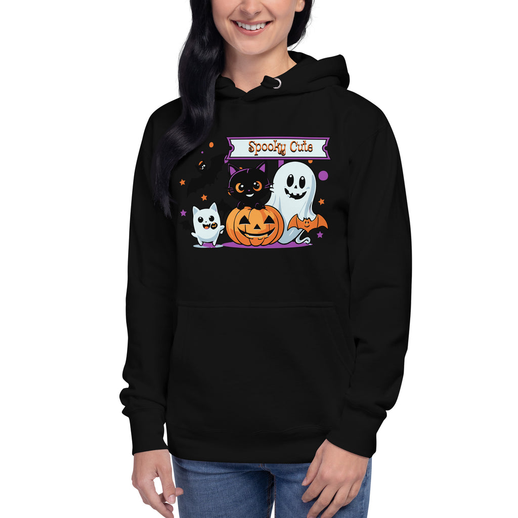 Spooky Cute Halloween Unisex Hoodie — Black — front