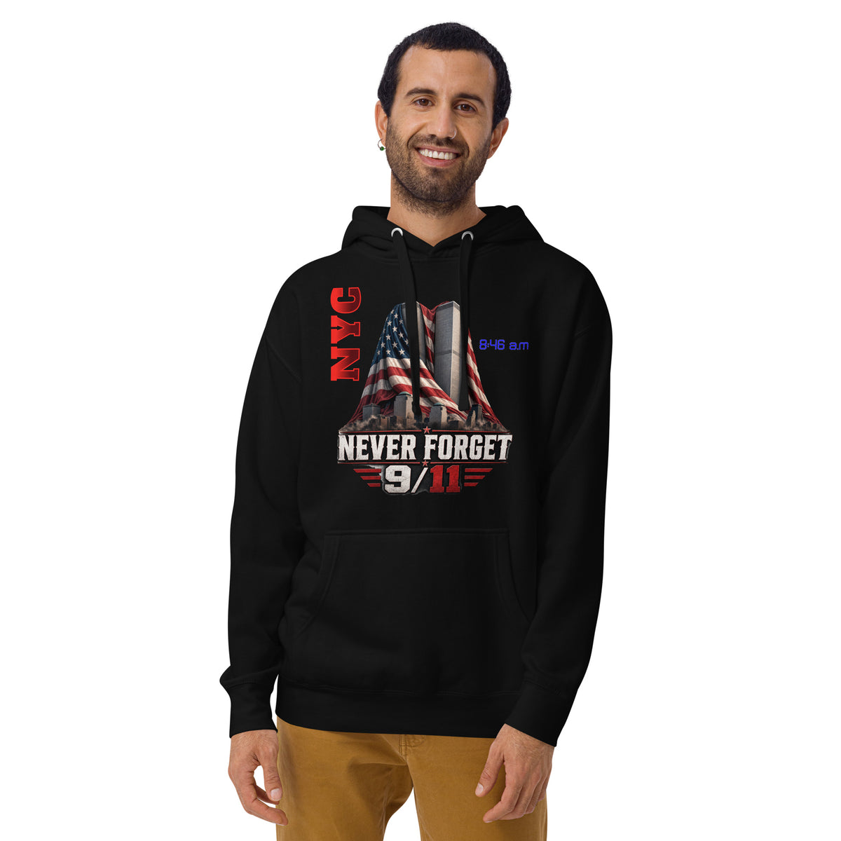 WTC 9/11 Unisex Hoodie — Black — front