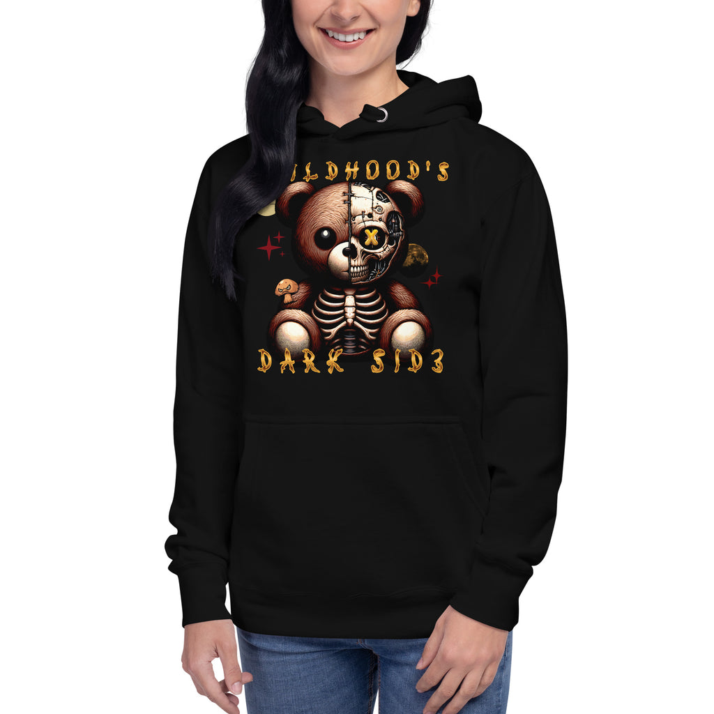 Childhood’s Dark Side Bear Series 0003 Unisex Hoodie — Black — front