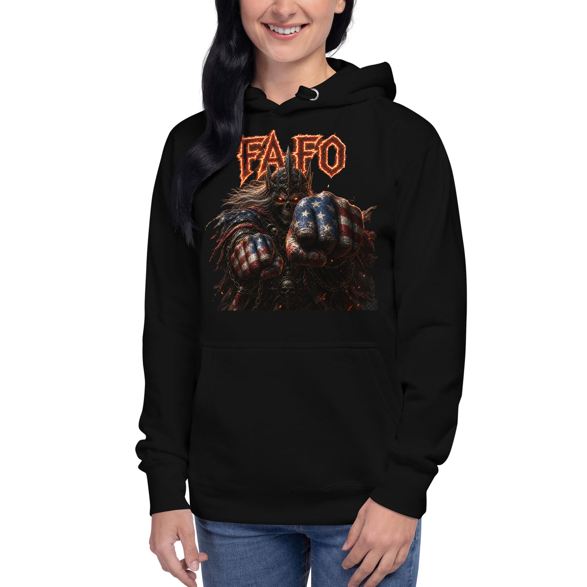Dark FAFO Unisex Hoodie — Black — front