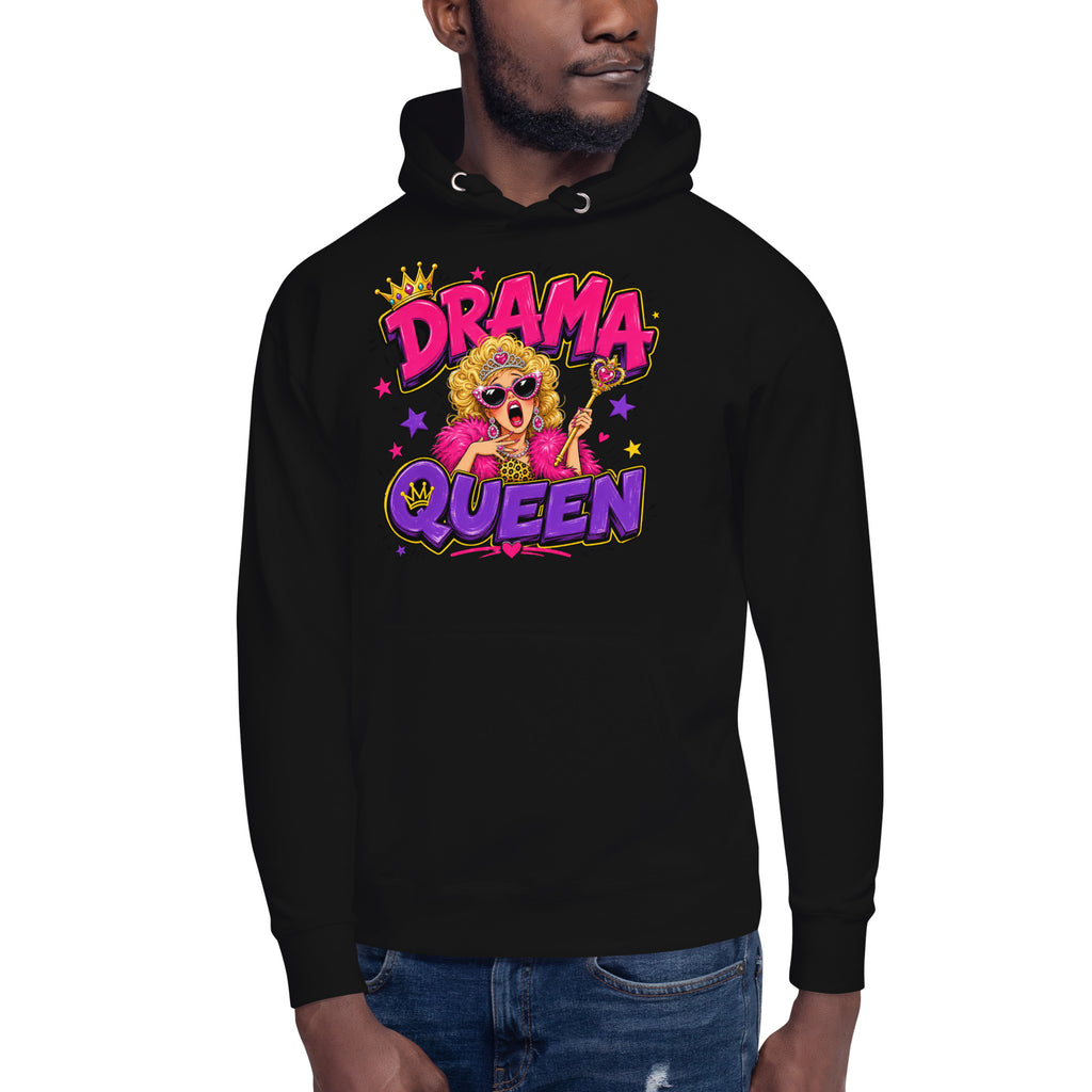 Drama Queen Unisex Hoodie — Black — front