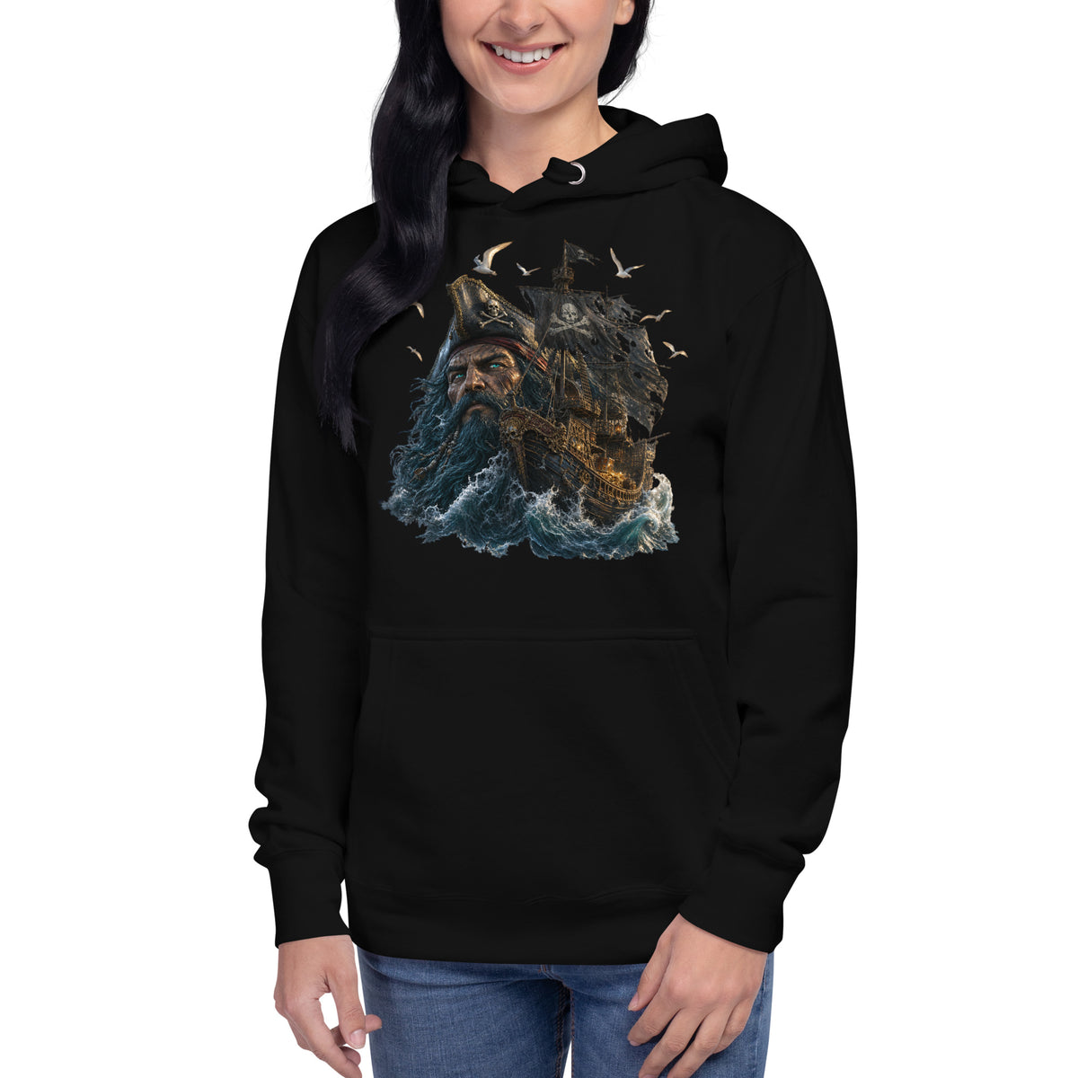 Ghost Ship Unisex Hoodie — Black — front