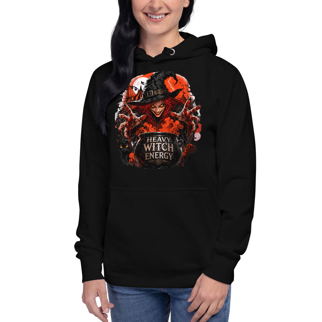 Heavy Witch Energy Unisex Hoodie — Black — front