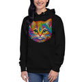 Kitten Face Maze Unisex Hoodie — Black — front
