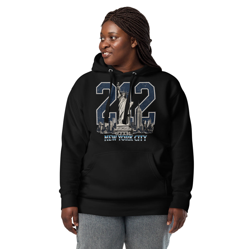 New York 212 Unisex Hoodie — Black — front