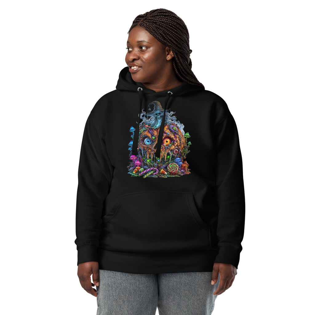 Pumpkin Horror Unisex Hoodie — Black — front