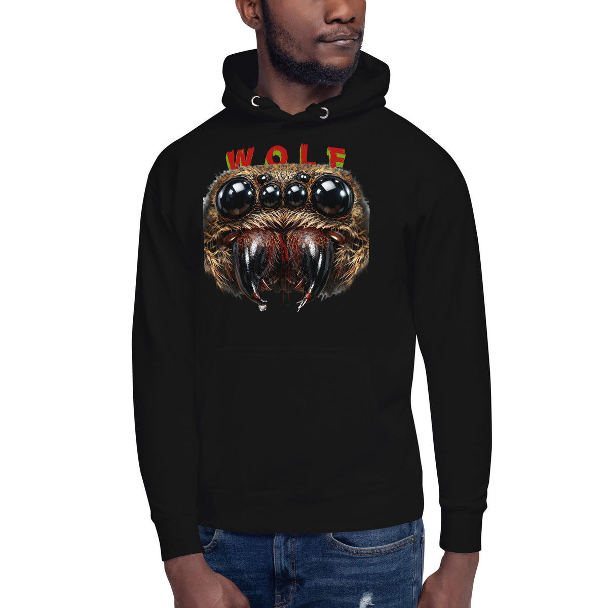 Spider Eyes Unisex Hoodie — Black — front