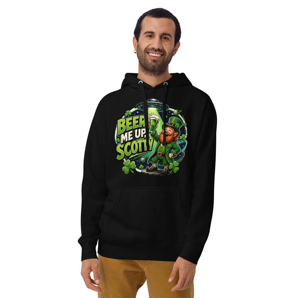 St. Patrick’s Day Cheers Unisex Hoodie — Black — front