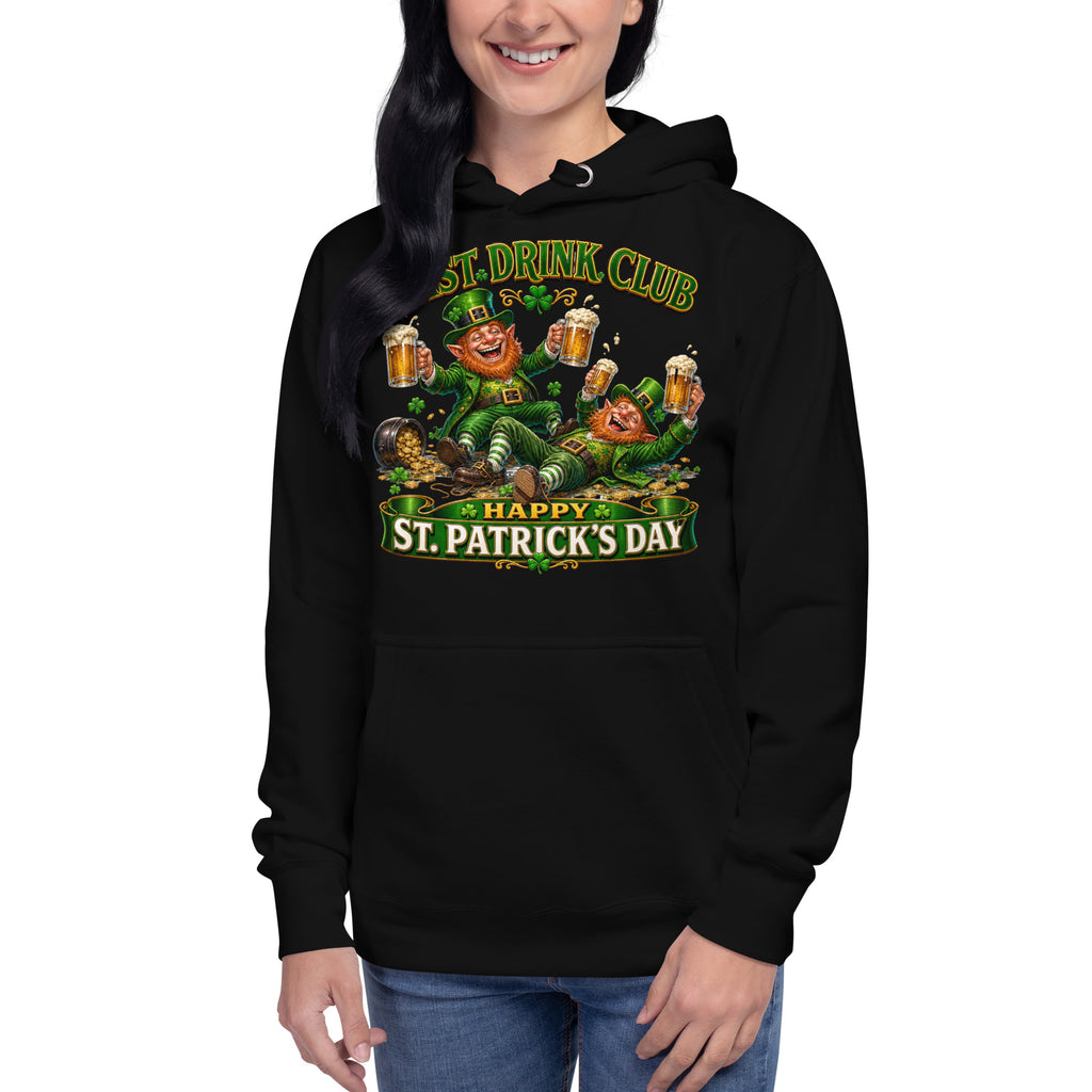 St. Patrick’s Day Last Drink Unisex Hoodie — Black — front