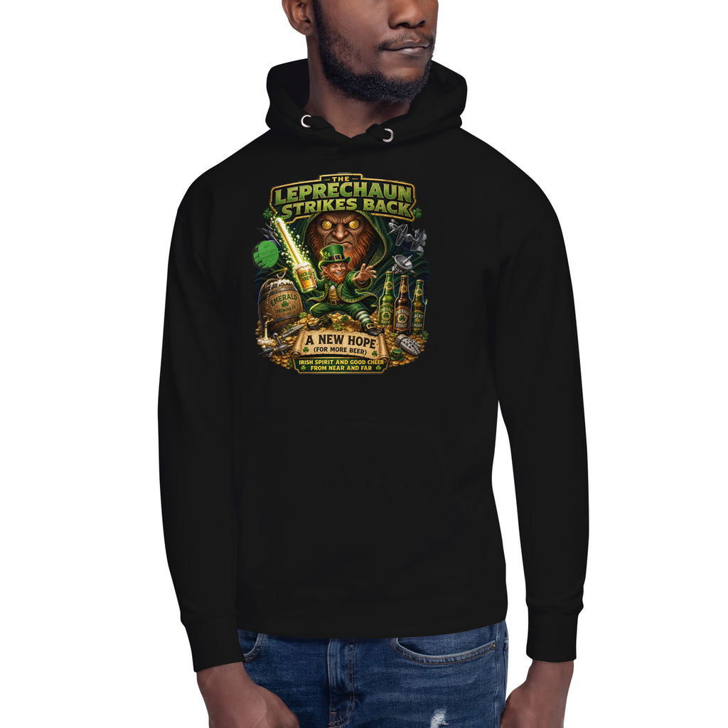 Leprechaun Strikes Back Unisex Hoodie — Black — front