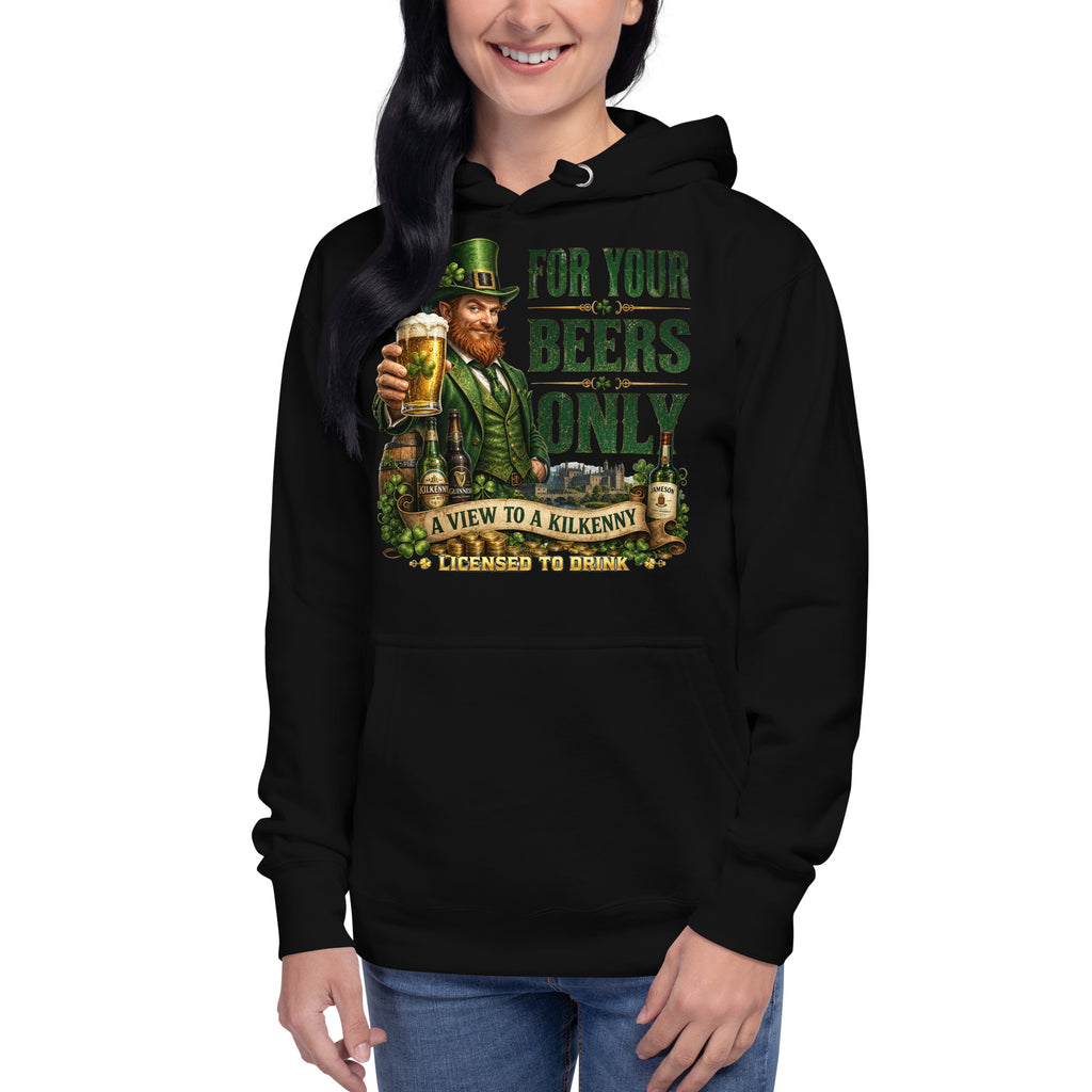 For Your Beers Only Unisex Hoodie — Black — front