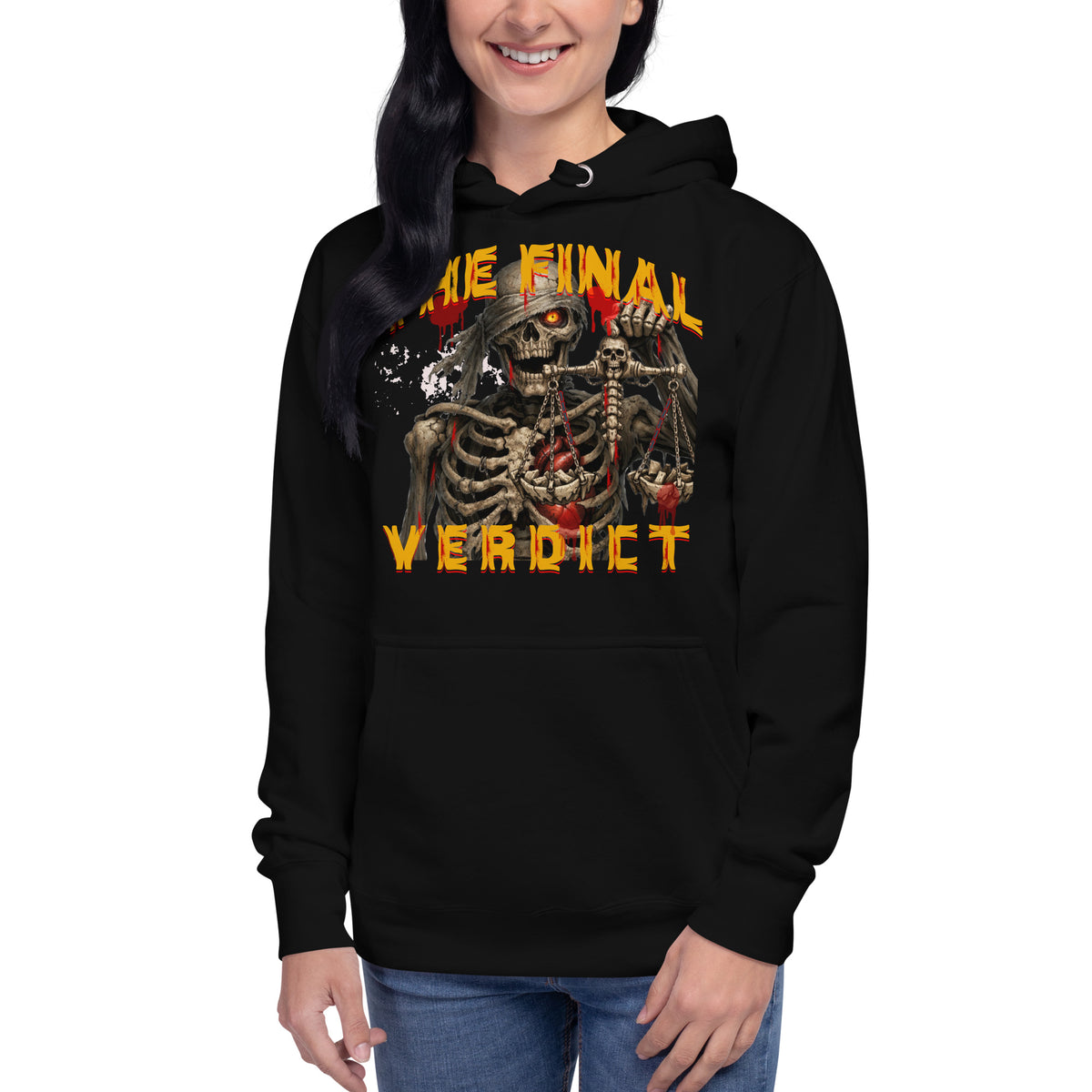 The Final Verdict Unisex Hoodie — Black — front