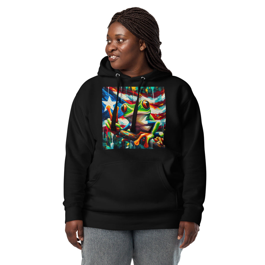 Coqui Frog Unisex Hoodie — Black — front