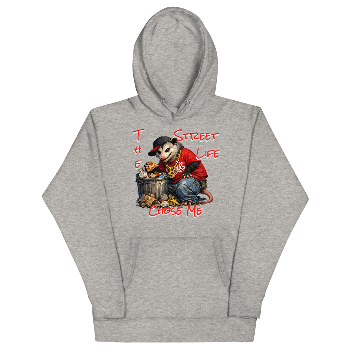 NY Possum Life Unisex Hoodie — Carbon Grey — front