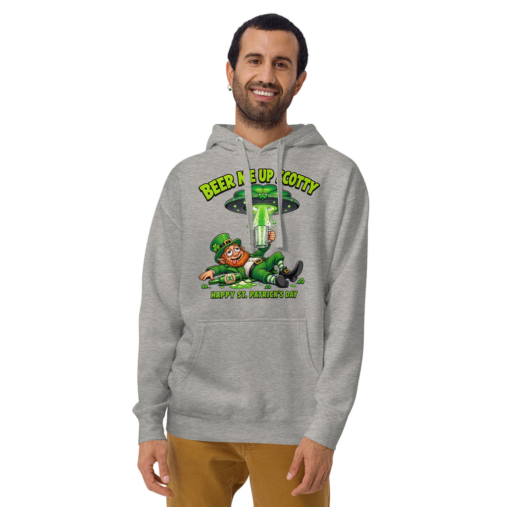 Beer Me Up St Pats Day Unisex Hoodie — Carbon Grey — front