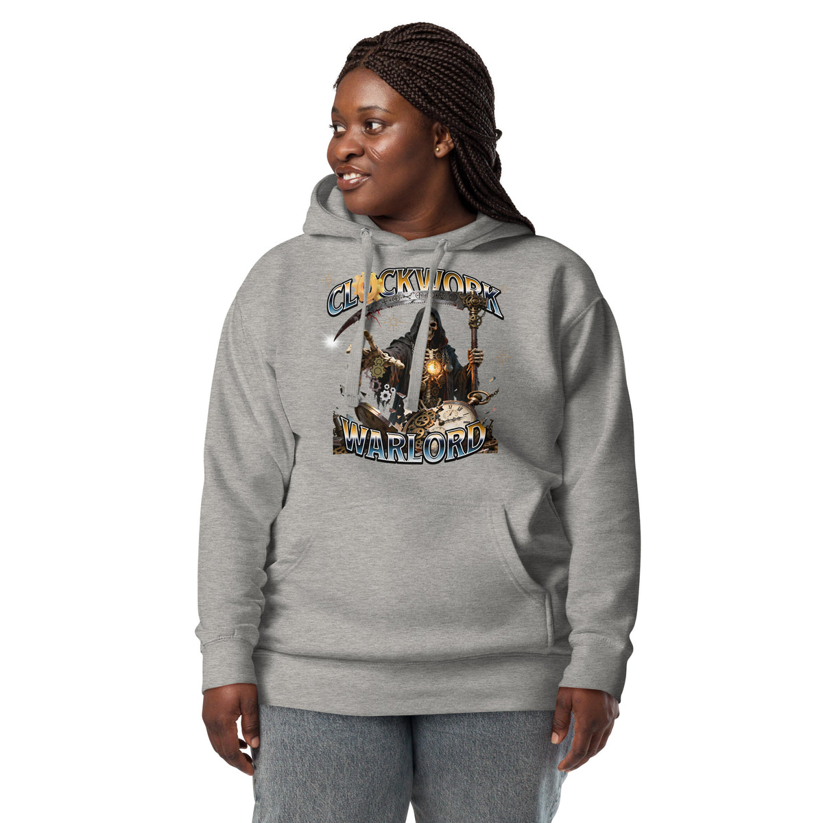 Clockwork Warlord Unisex Hoodie — Carbon Grey — front