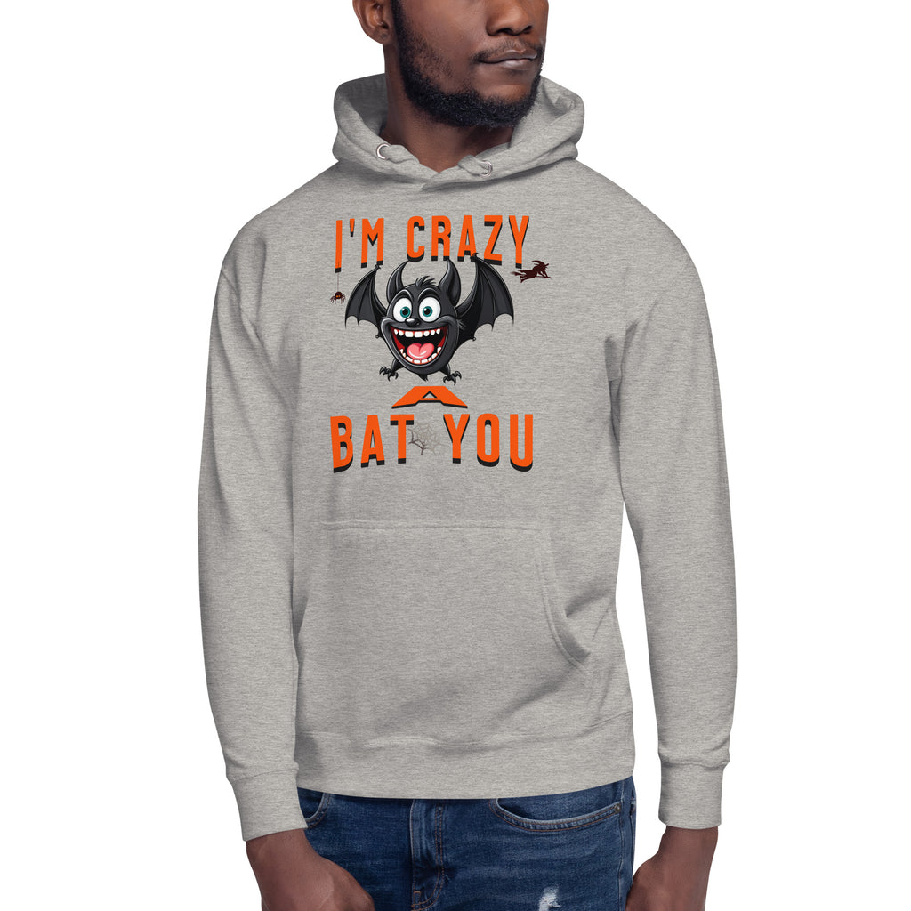 Crazy Bat You Unisex Hoodie — Carbon Grey — front