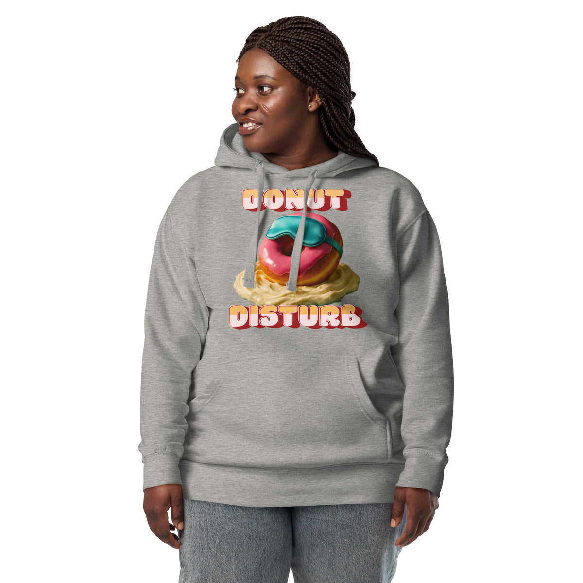Donut Disturb Unisex Hoodie — Carbon Grey — front