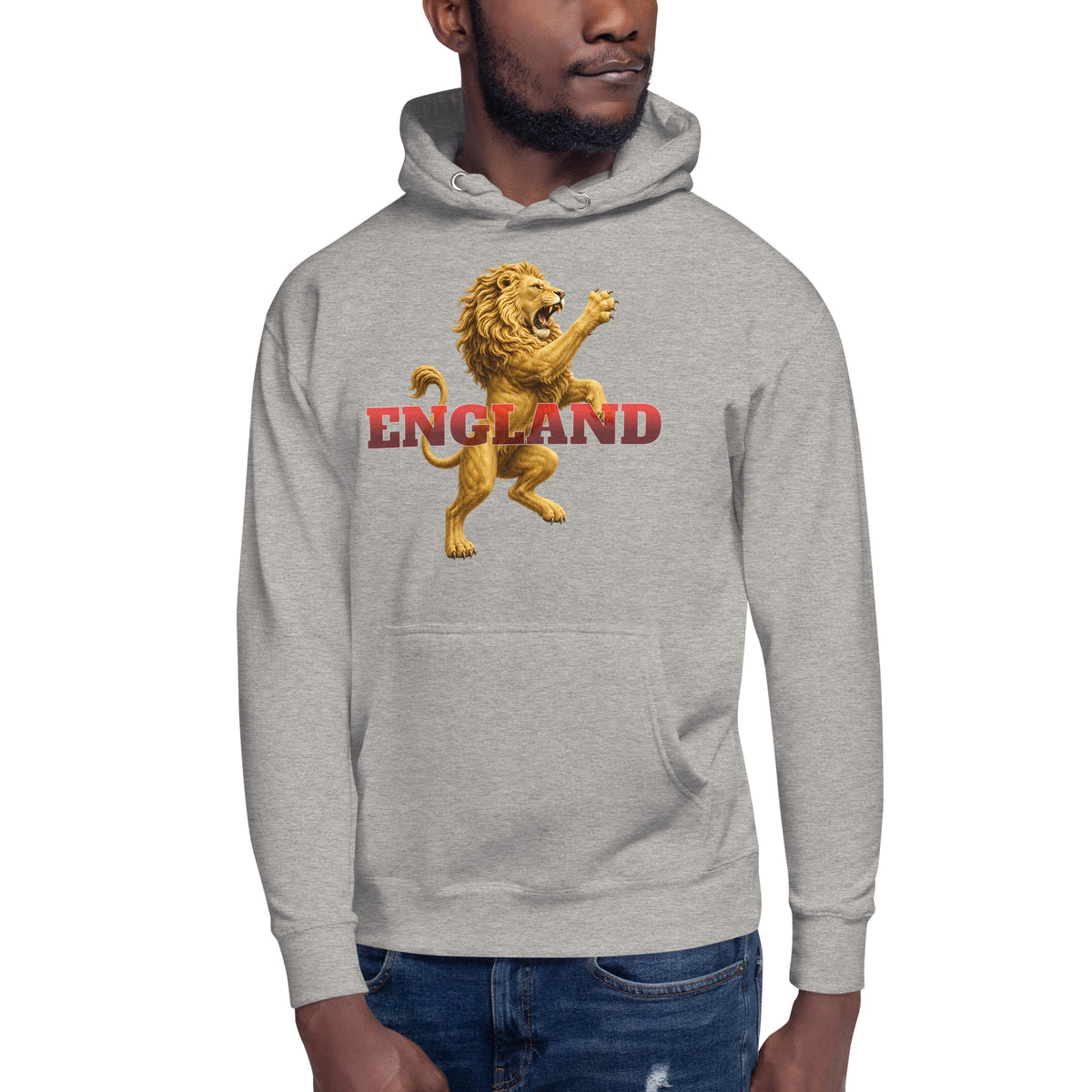 England Lion Unisex Hoodie — Carbon Grey — front
