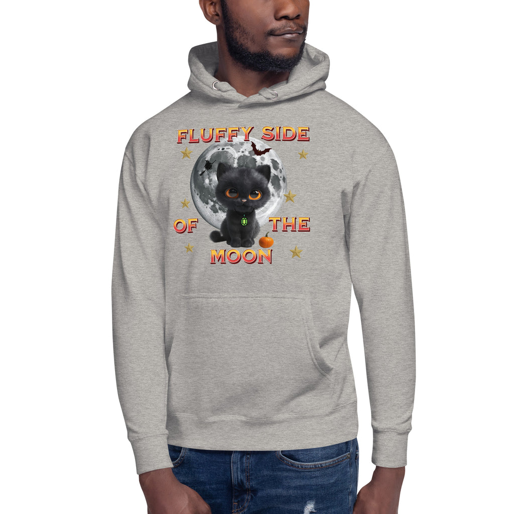 Fluffy Halloween Kitty Unisex Hoodie — Carbon Grey — front