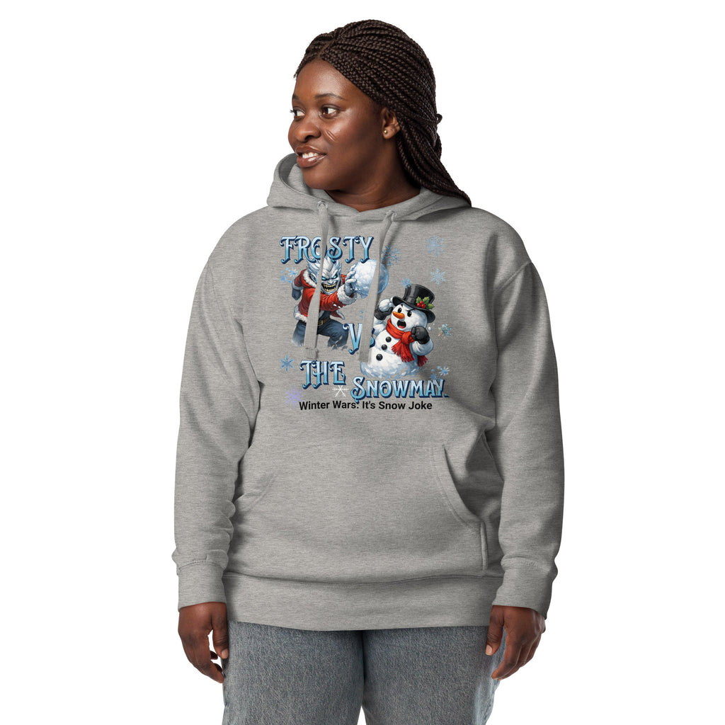 Frosty Vs The Snowman Unisex Hoodie — Carbon Grey — front