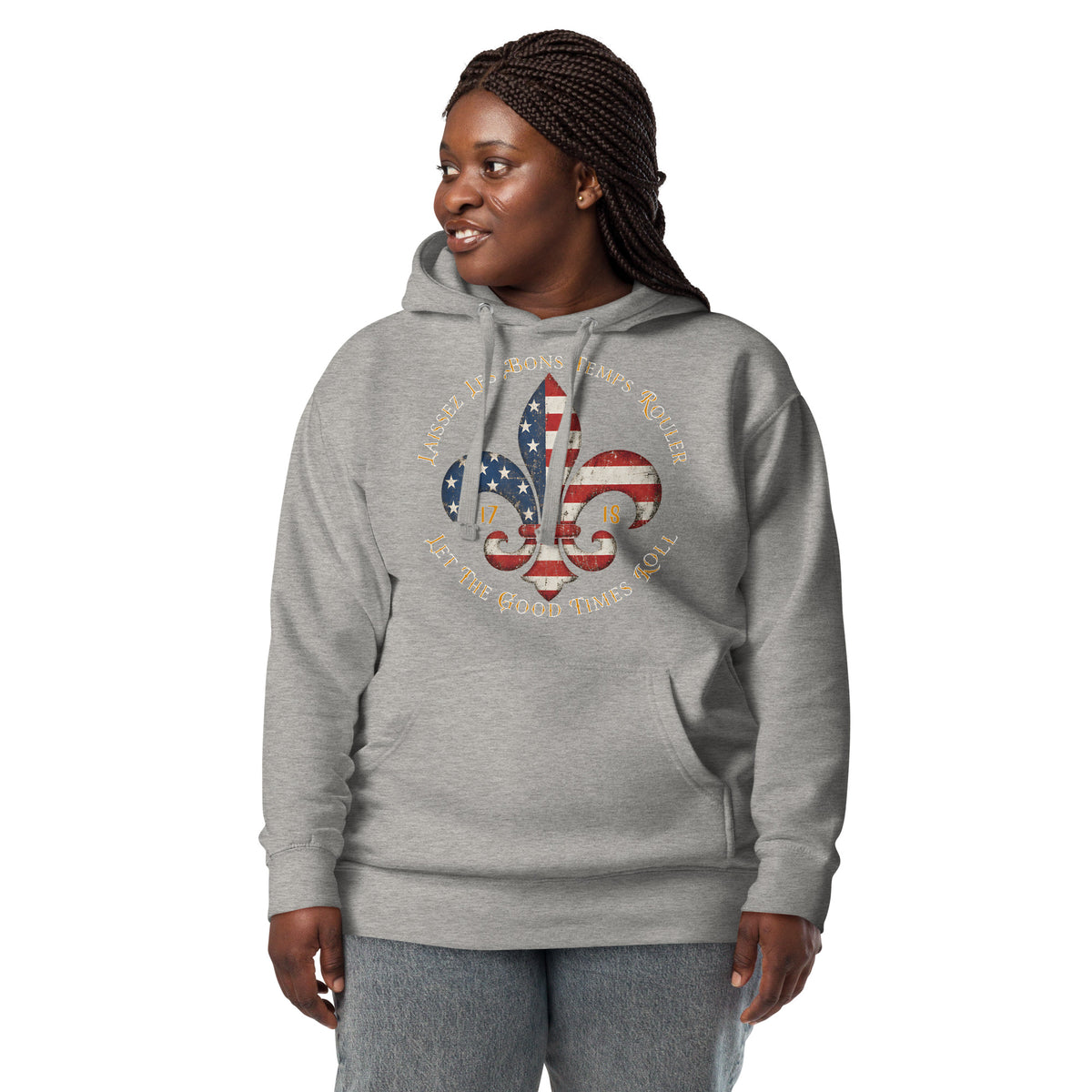 Good Times NOLA Unisex Hoodie — Carbon Grey — front
