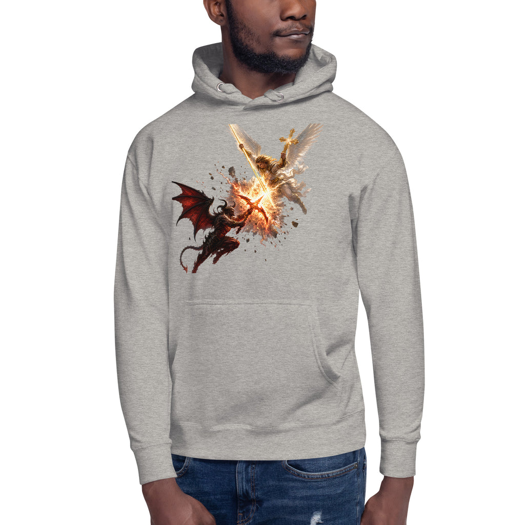 Heaven and Hell Unisex Hoodie — Carbon Grey — front