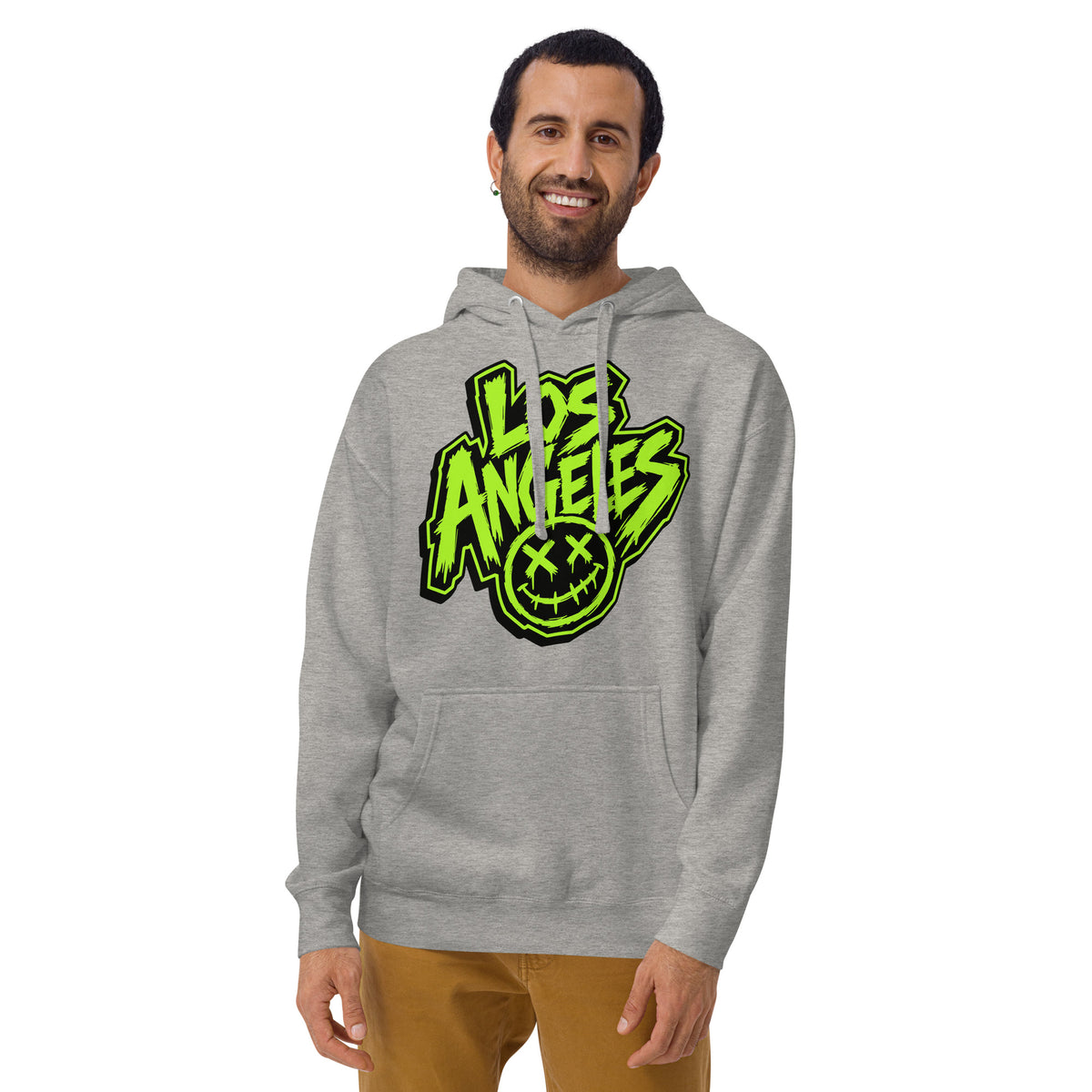 LA Smiles Unisex Hoodie — Carbon Grey — front