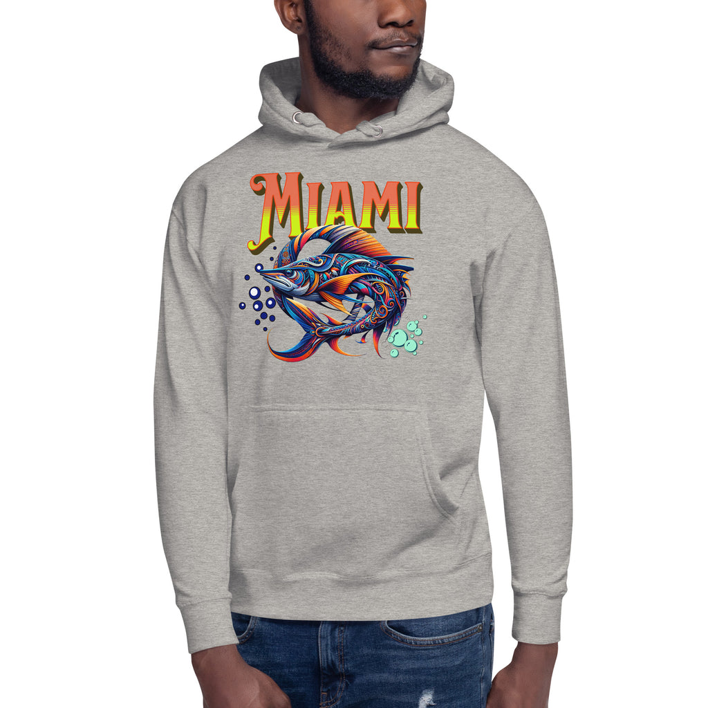 Miami Swordfish Unisex Hoodie — Carbon Grey — front