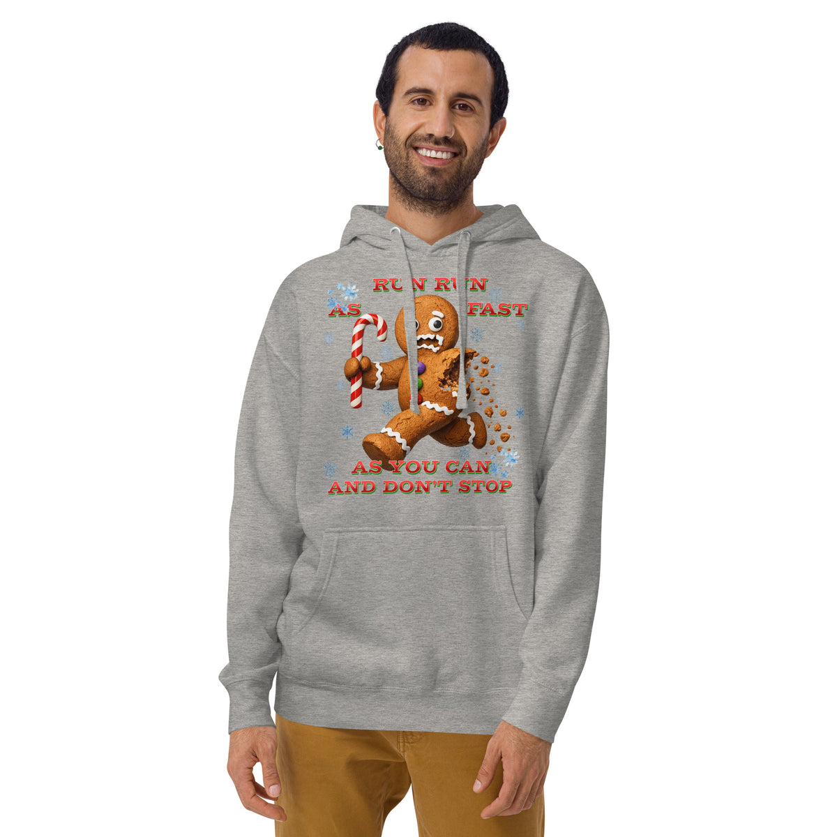 Run Run Unisex Hoodie — Carbon Grey — front