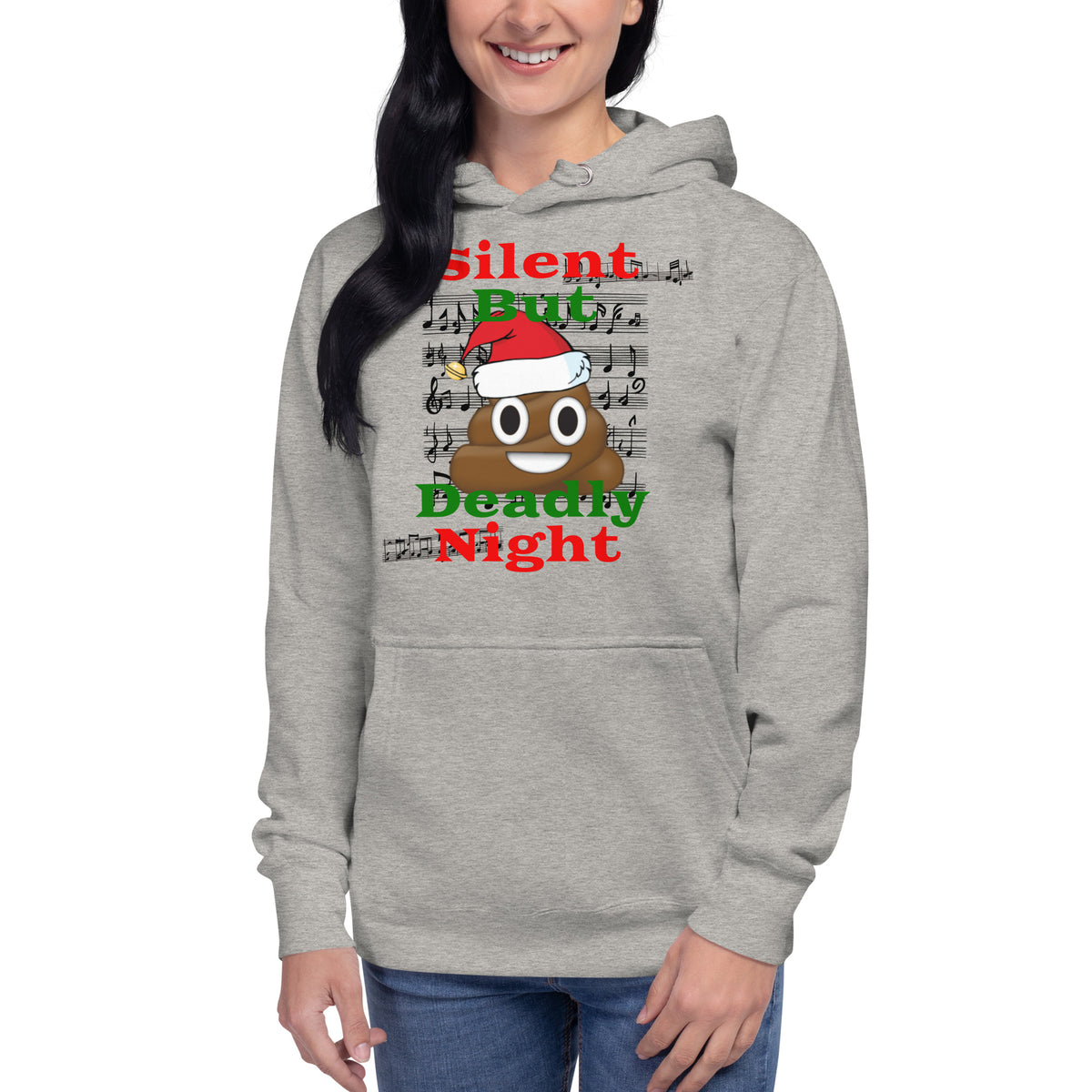 Silent Night Unisex Hoodie — Carbon Grey — front