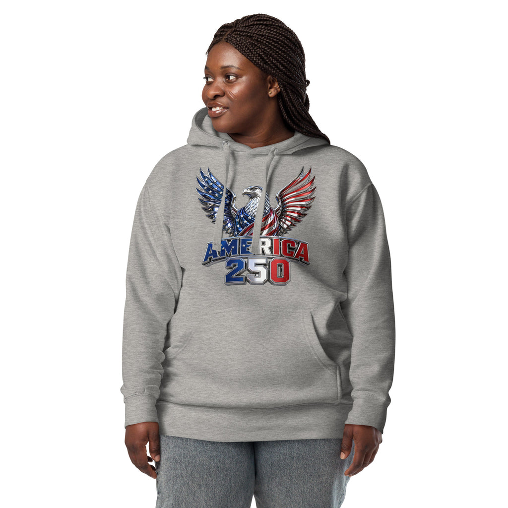 American 250 Unisex Hoodie — Carbon Grey — front