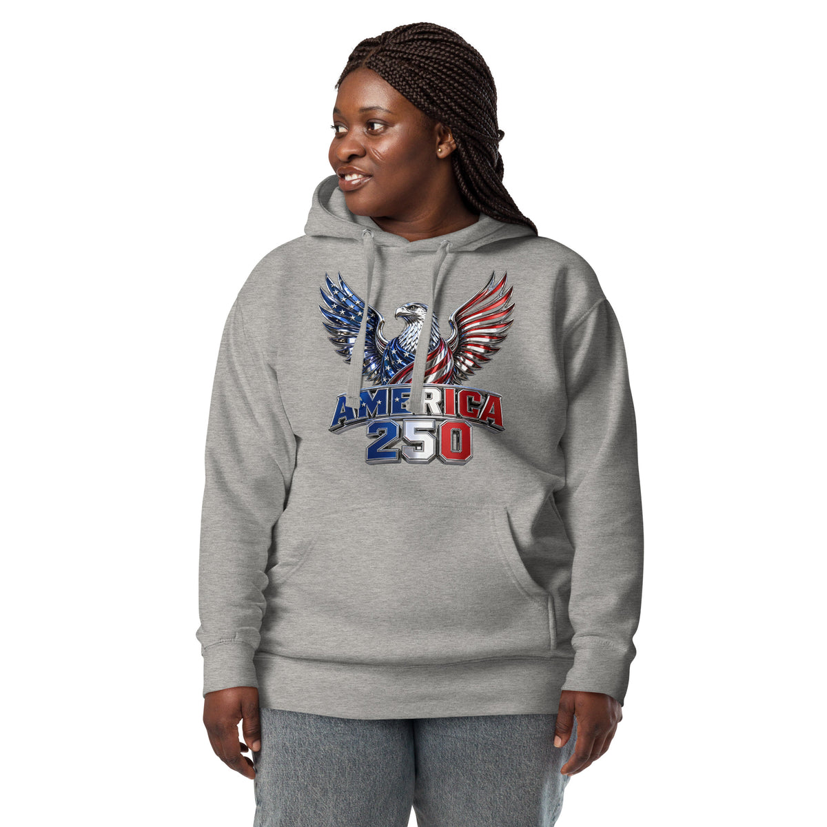 American 250 Unisex Hoodie — Carbon Grey — front