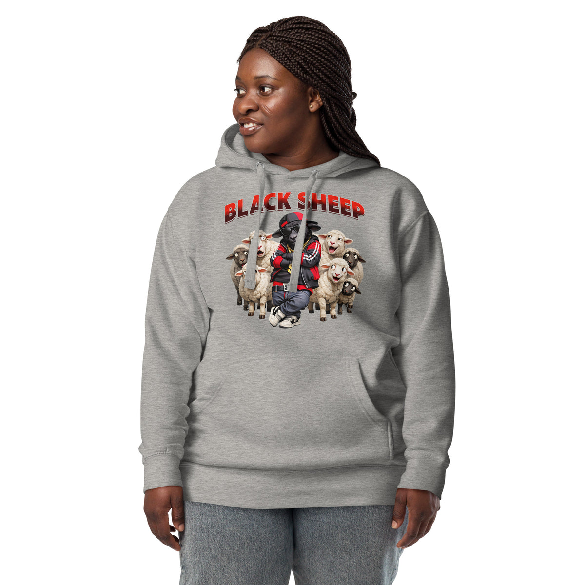Black Sheep Way Unisex Hoodie — Carbon Grey — front