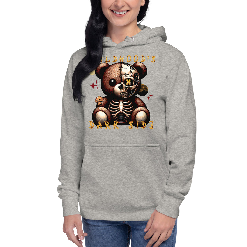 Childhood’s Dark Side Bear Series 0003 Unisex Hoodie — Carbon Grey — front
