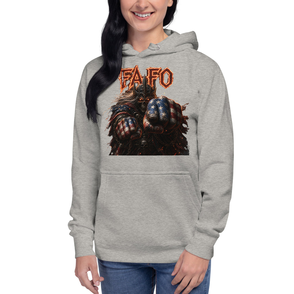 Dark FAFO Unisex Hoodie — Carbon Grey — front