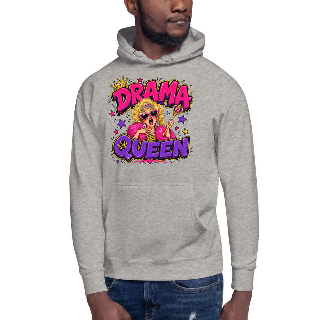 Drama Queen Unisex Hoodie — Carbon Grey — front